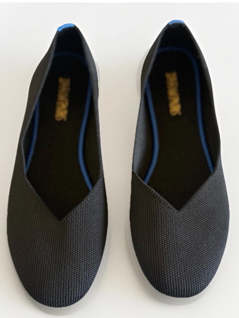 Dream Pairs Black Knit Pointed Toe Ballet Flats V-Neck Slip On EUC Women’s 7.5